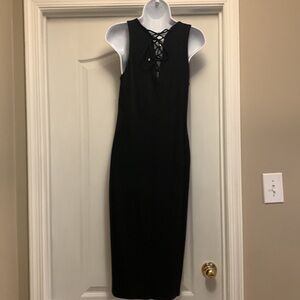 WHBM lace up back, midi dress size small